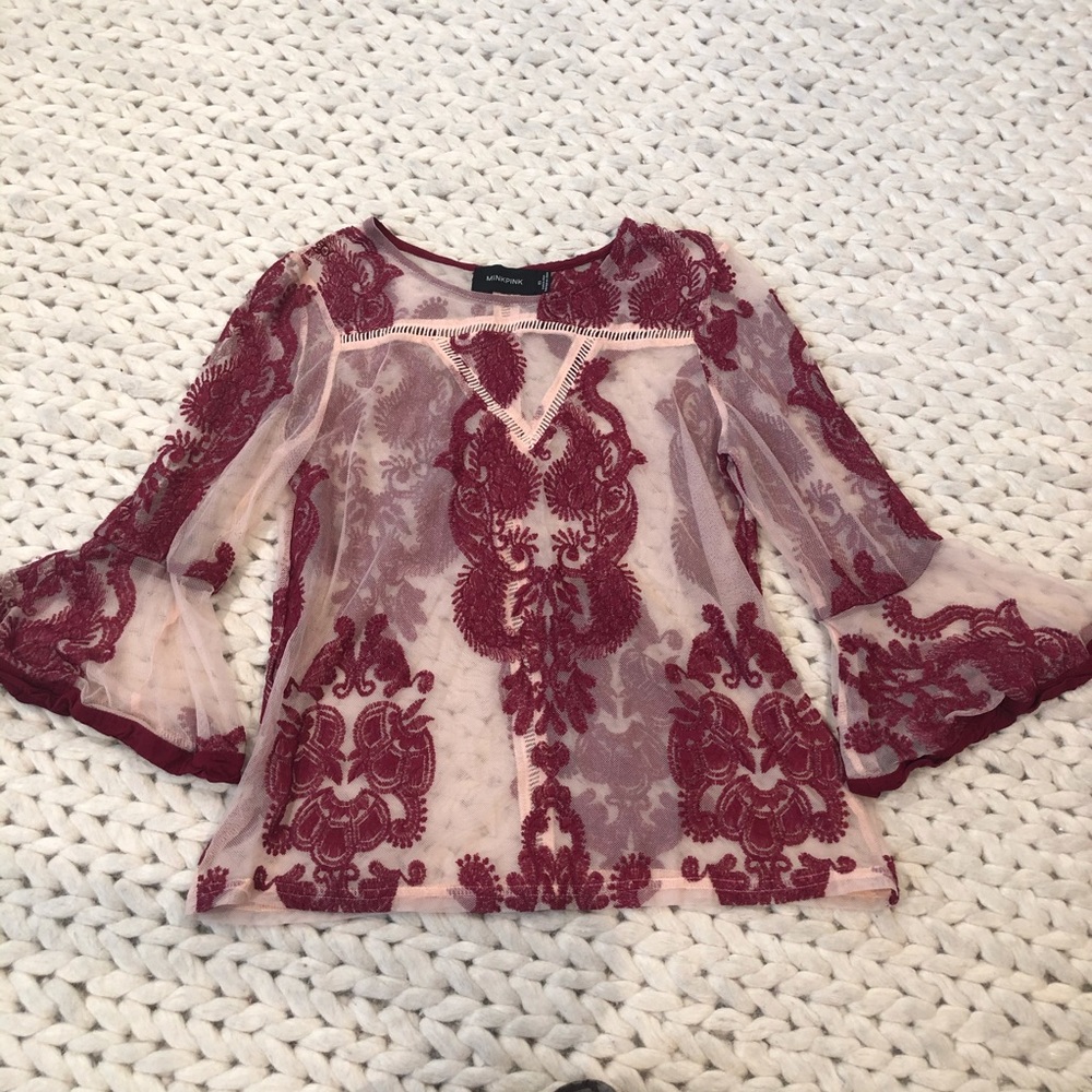 MINKPINK embroidered top